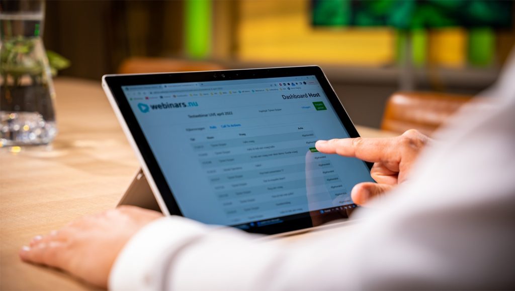 Host dashboard Webinars.nu