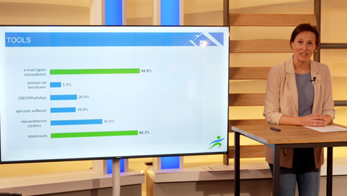 Presentatie webinar met een scherm